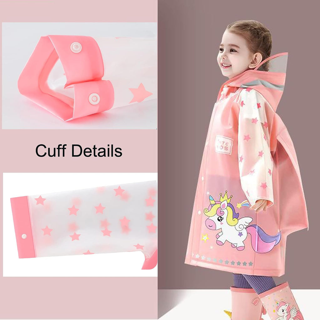 Kids Raincoats For Girls Boys Waterproof Rain Jacket Cartoon Unicorn Children Toddler Rain Wear Children Rain Poncho