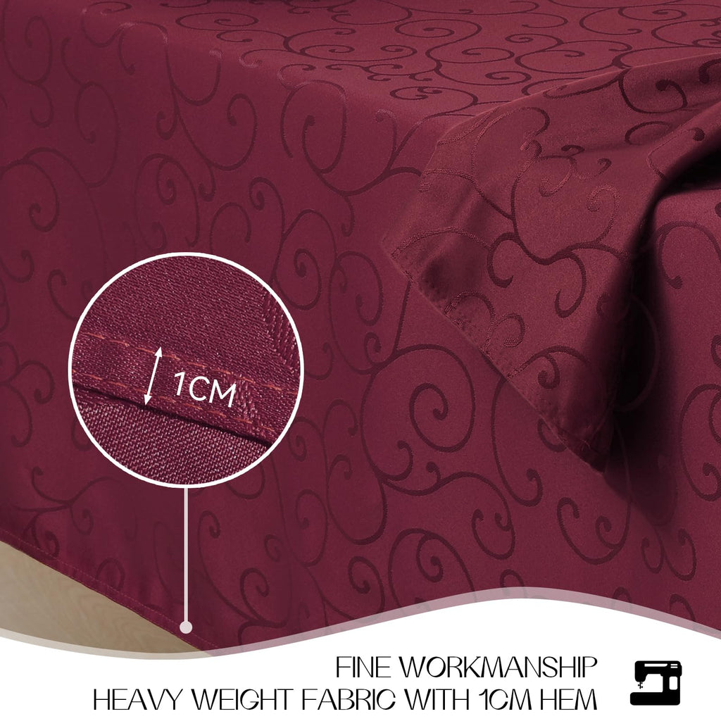 Burgundy Christmas Jacquard Rectangle Tablecloth, 60 x 84 Inch