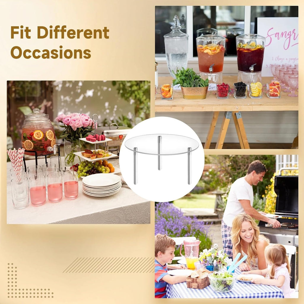 Drink Dispenser Stand, Acrylic Beverage Dispenser Stand, Fit Max 7.87 Inch Diameter of Glass Drink Dispenser - Set of 3