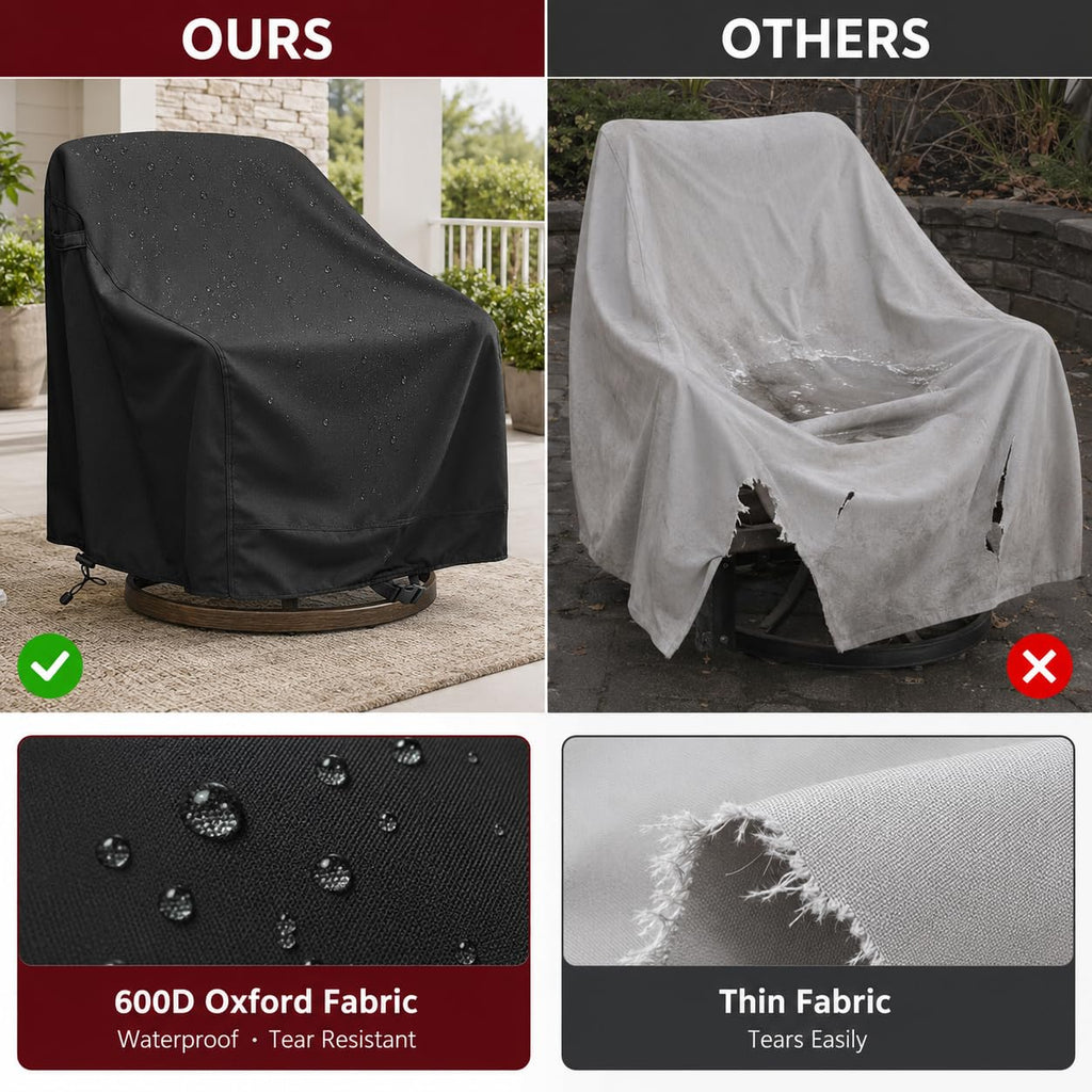 4 Pack, Waterproof Outdoor Swivel Chair Cover