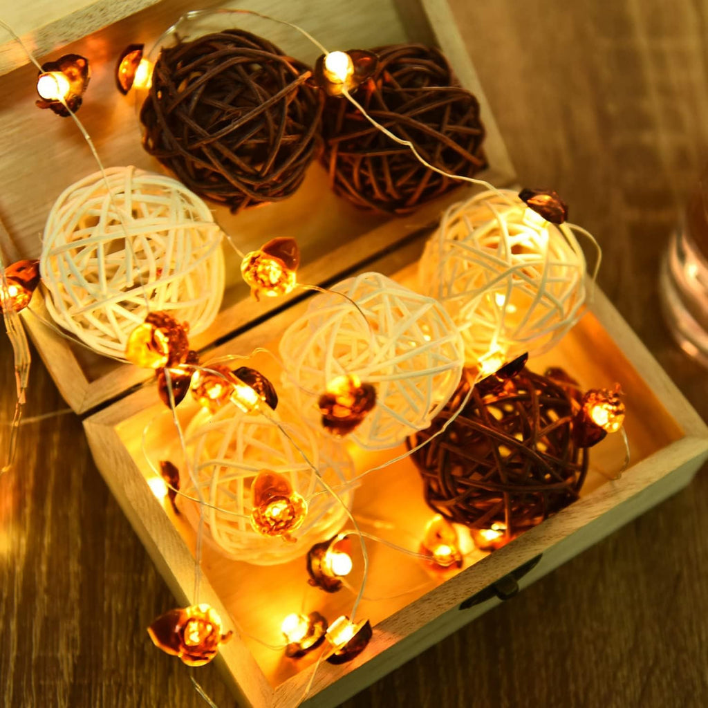 Pomeat Wicker Rattan Balls Decorative Ball Orbs Vase Fillers Table Decor, Wedding Party Decoration, Decorative - Set of 15