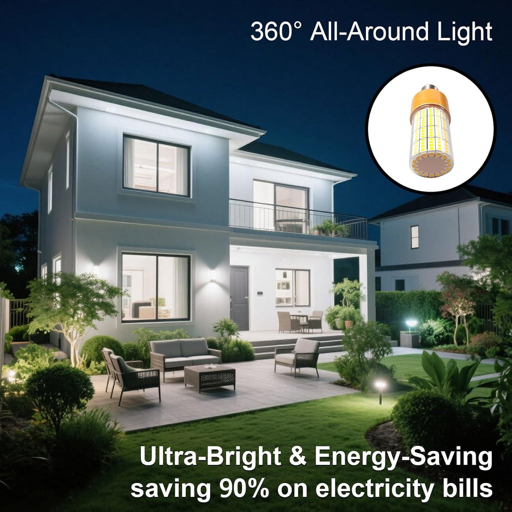 40W LED Corn Light Bulb, 320W Equivalent 5000LM, 5000K Daylight, Waterproof & 90% Energy Saving - E26/e27 Base Corn