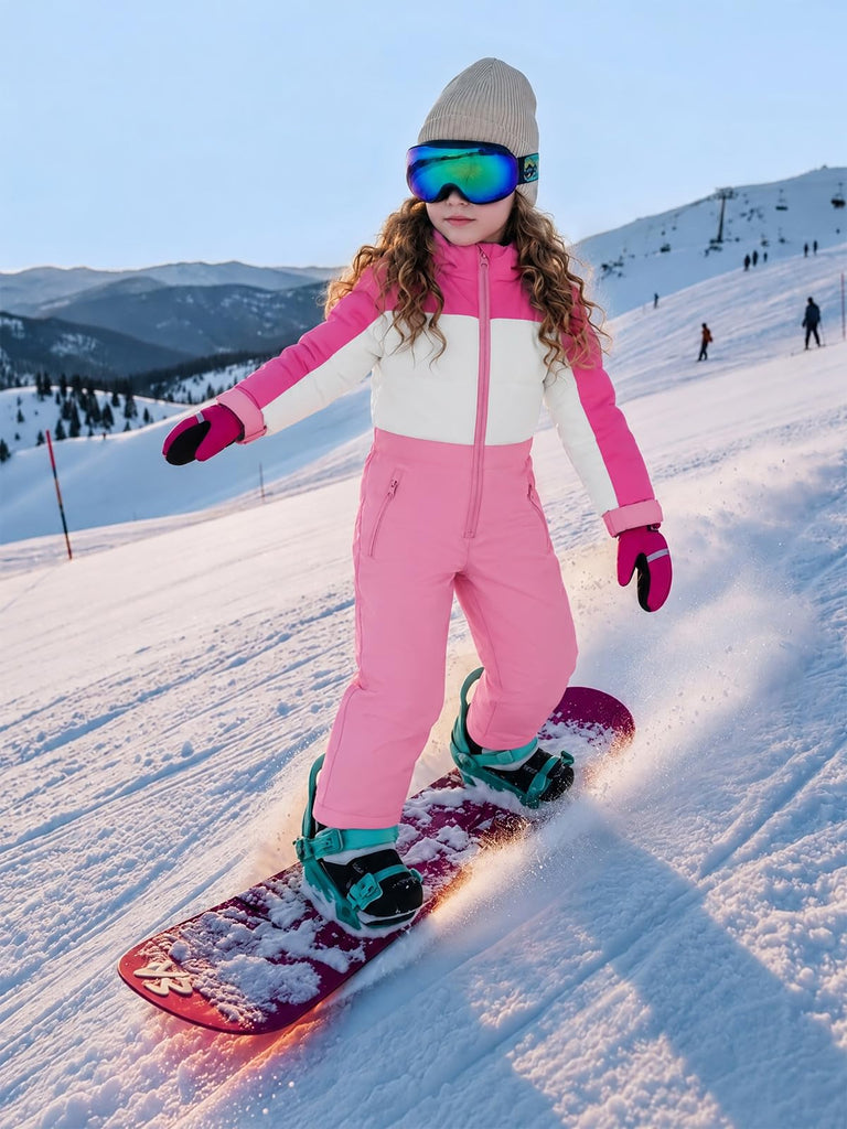 Toddler Girls Snowsuit Waterproof Insulated One Piece Coveralls