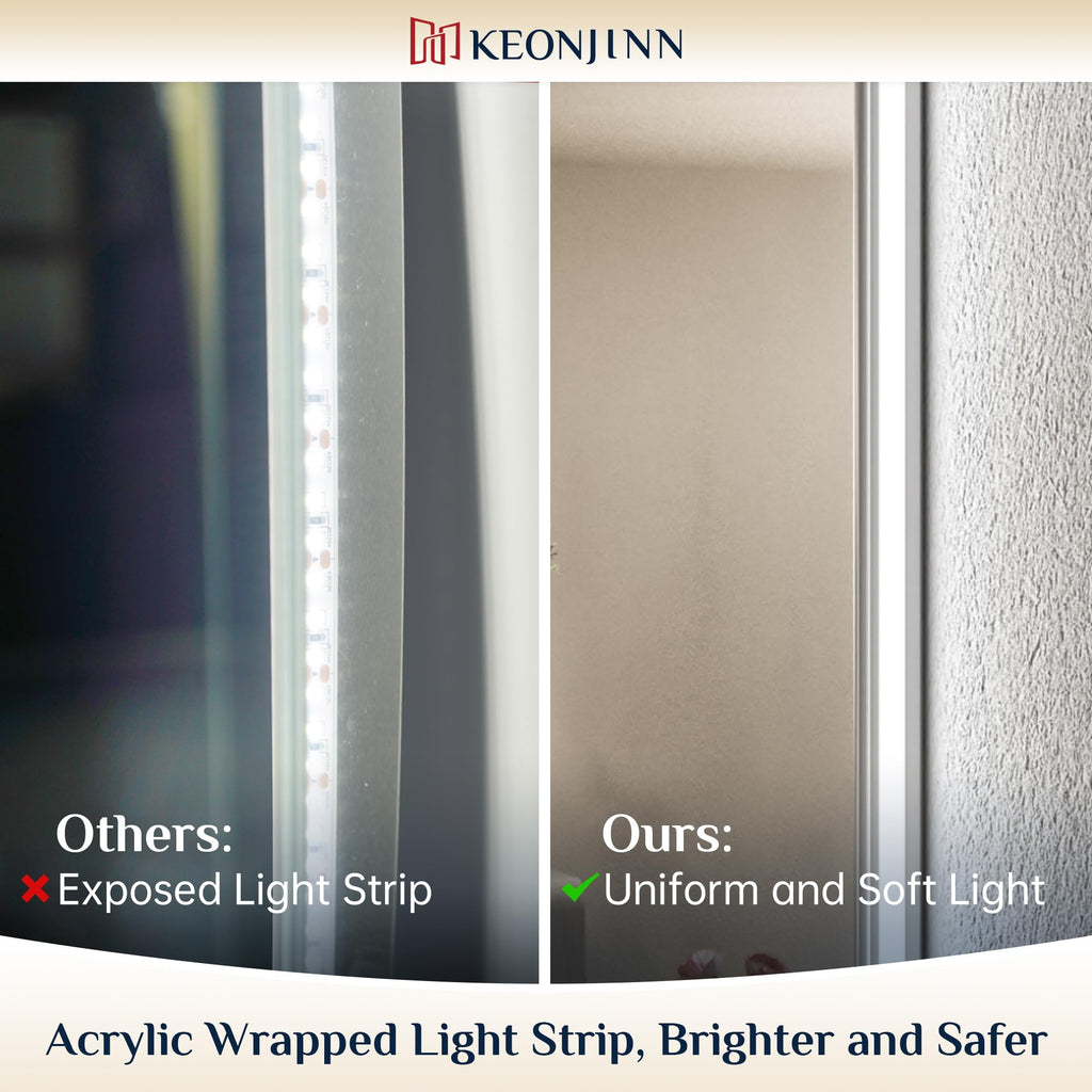 32 x 36 Inch Bathroom Mirror with Lights, Backlit Mirror Dimmable