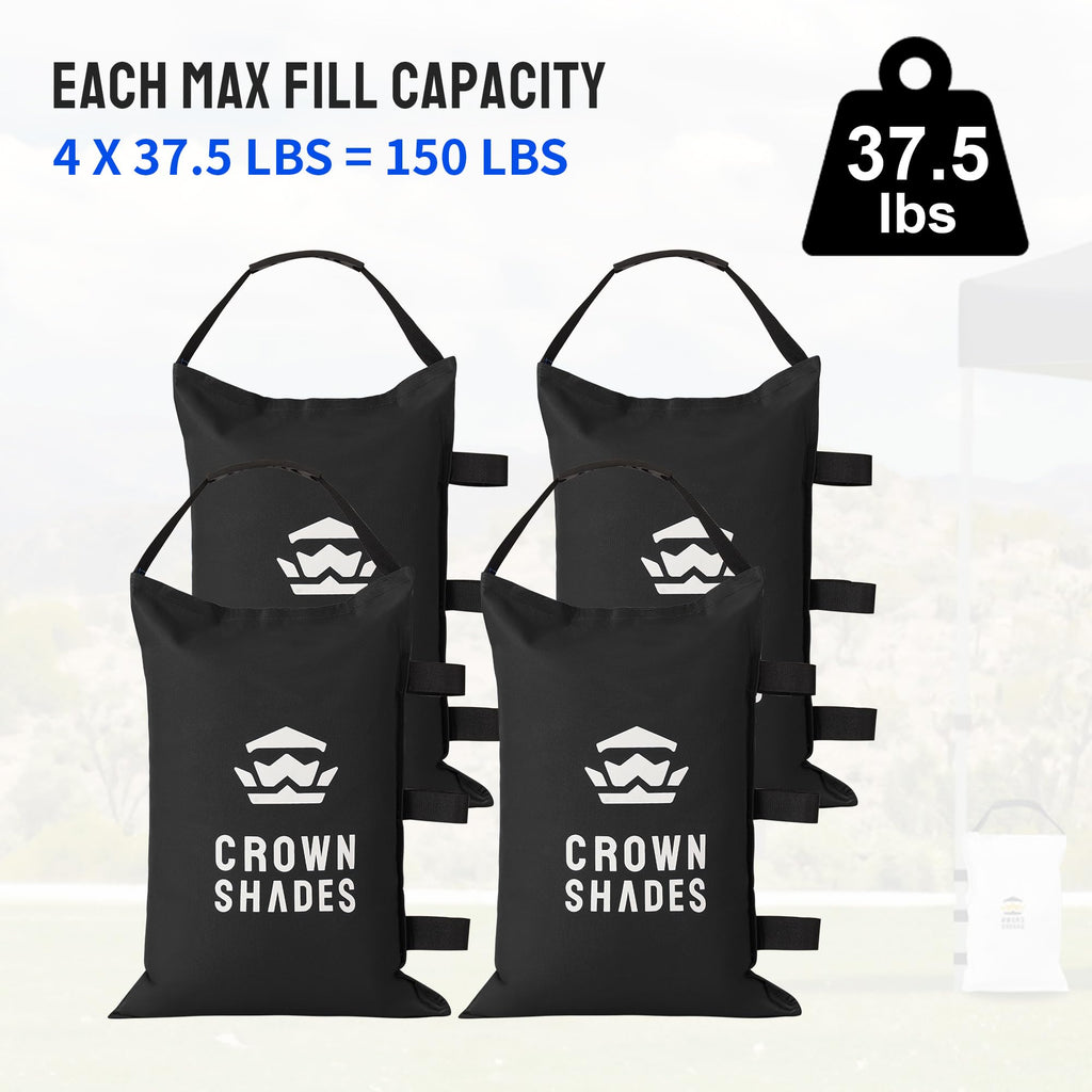 Sand Bags for Canopy Legs, 150 LBS, Black (Unfilled)