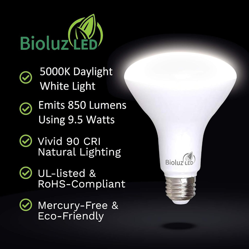 8 Pack BR30 LED Bulbs Indoor Flood Lights 90+ CRI 75W Equivalent uses 9.5W 5000K Daylight 850 Lumens E26 Base