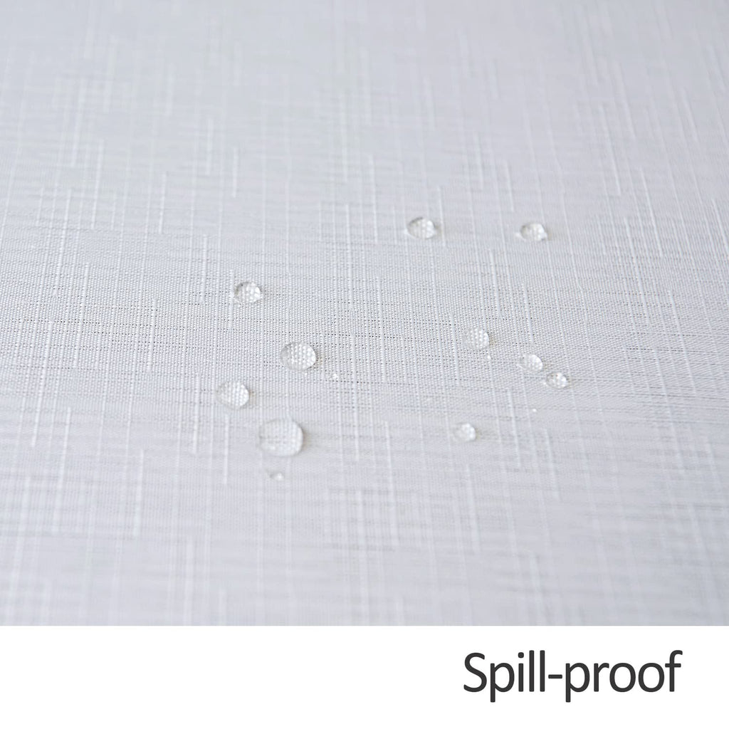 Round Linen Looking Textured Tablecloth Spill-Proof Wrinkle Free Soft Jacquard Table Cloth for Circular Table Cover
