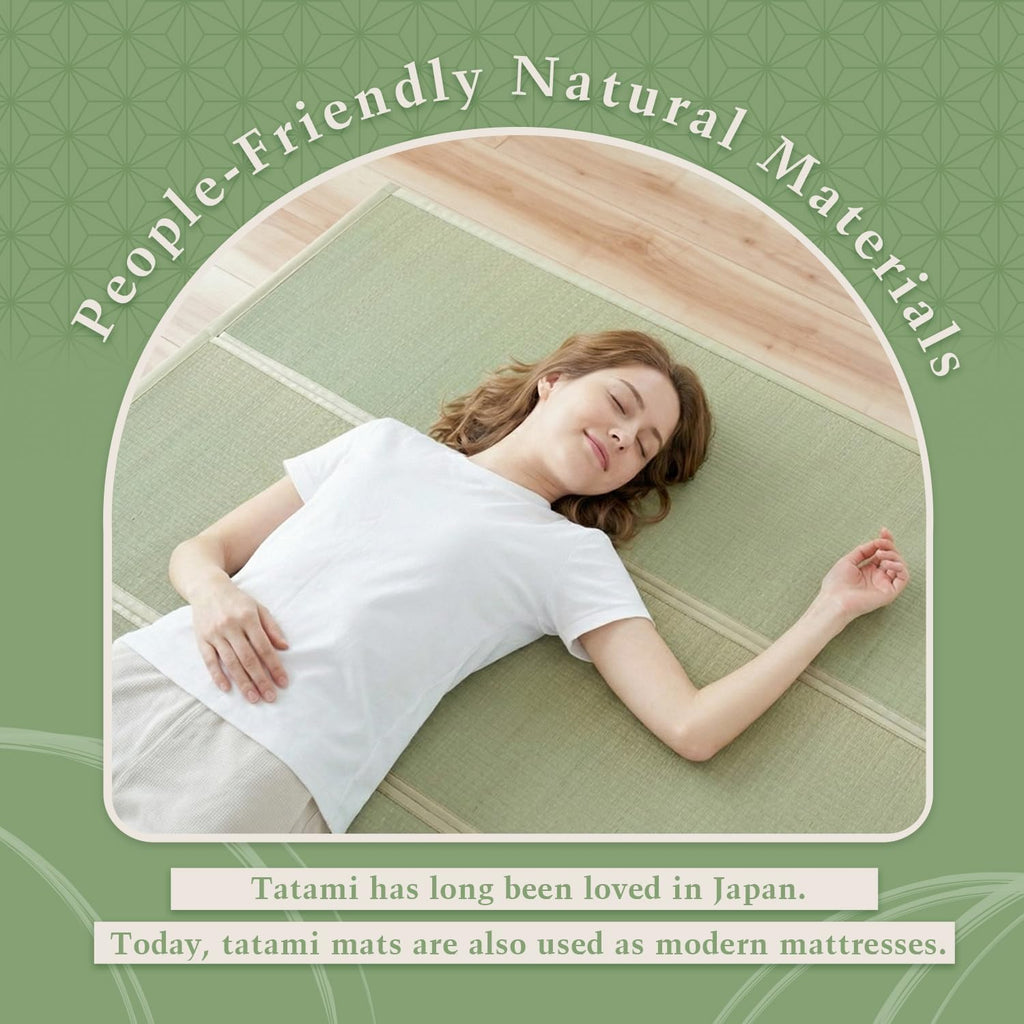 Japanese Tatami Mat, Foldable Igusa Rush Grass Floor Mat XL