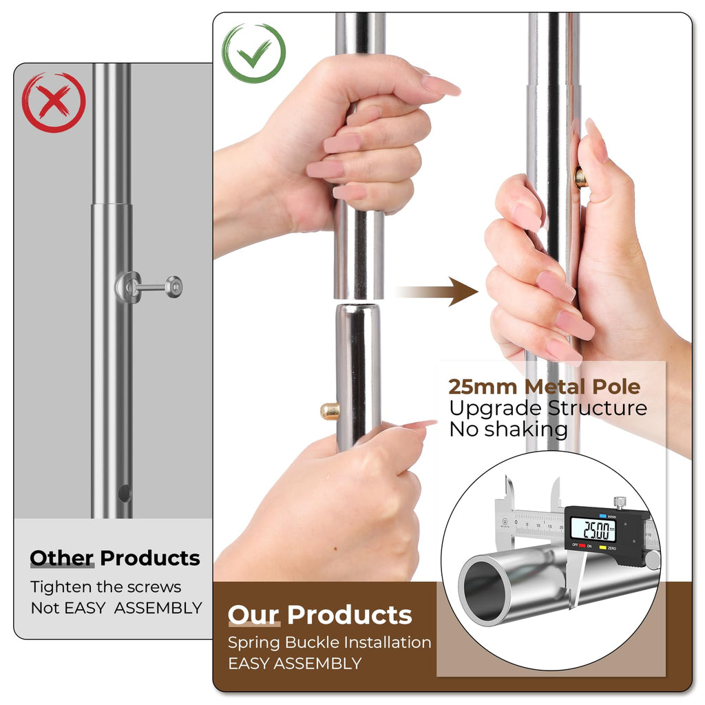 Heavy Duty Clothes Rack 620 LBS, Rolling Clothing Rack with Wheels
