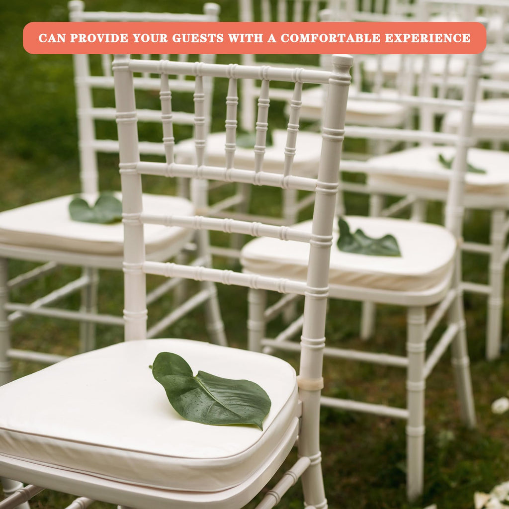 2 Pieces Wedding Ballroom Chair Cushion 15 x 15 Inch, White