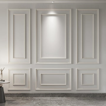 Premade Bilinear Frame Wainscoting Molding Set, 6 Separate Frame