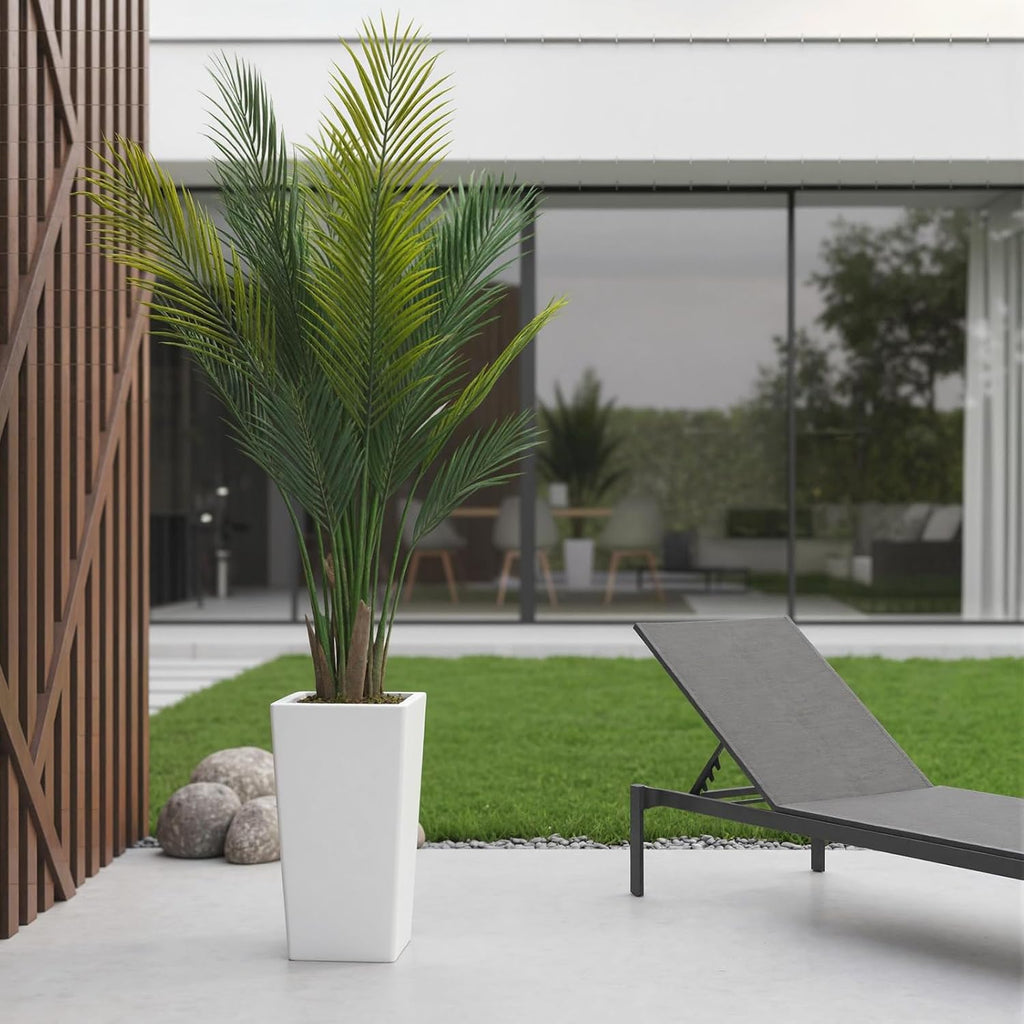 5FT Artificial Artificial Areca Palm Tree with Pot, Fake Tree in Planter