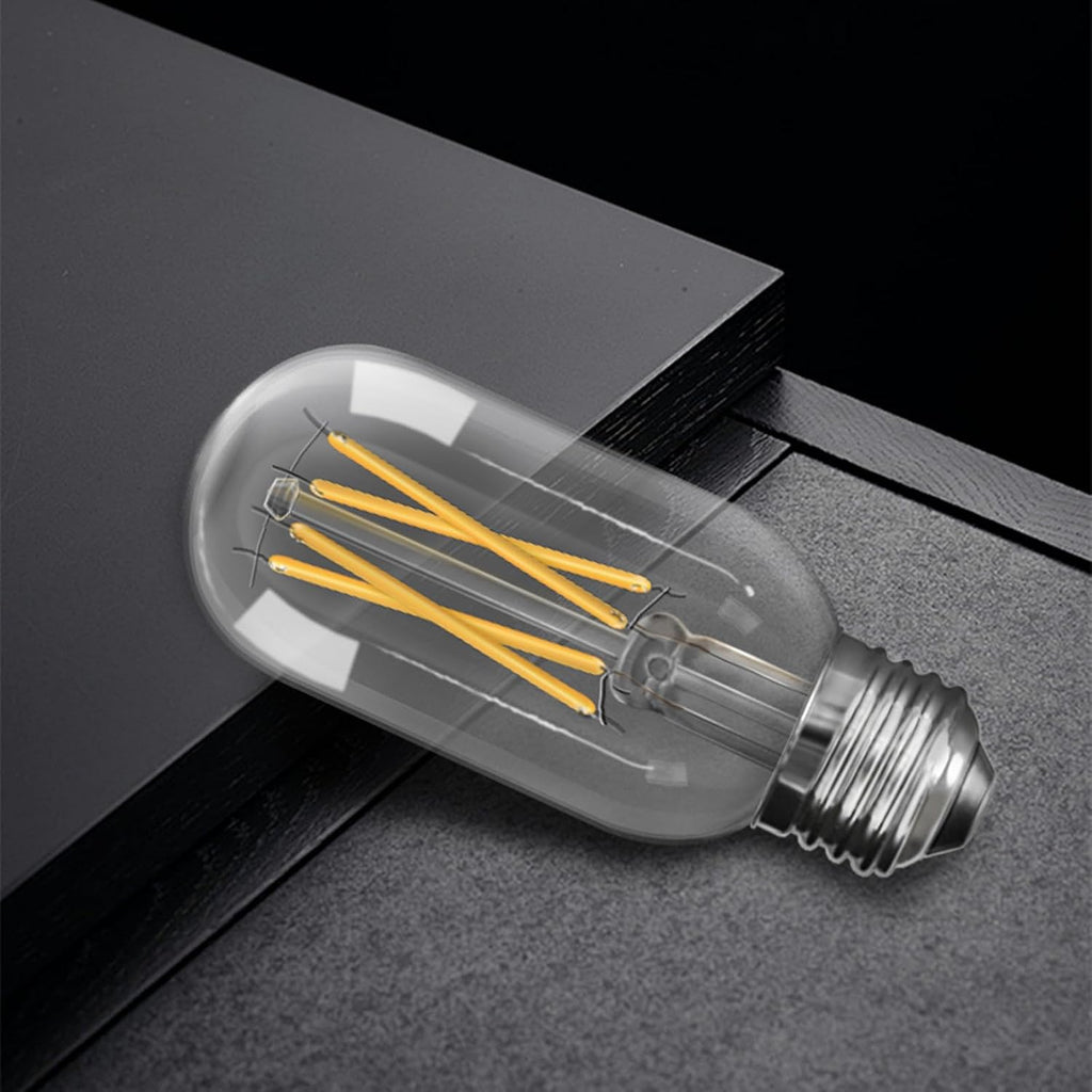 T45 T14 LED Bulb 4 Pack, E26 Edison Filament Light Bulbs 6W 60W Equivalent