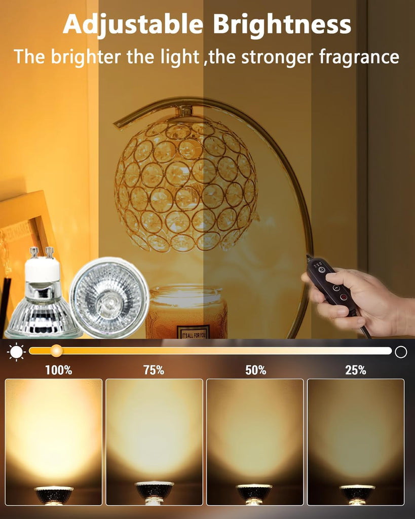 Wax Warmer Bulbs,120V 50W GU10 Light Bulbs for Candle Warmer Lamp,GU10+C, MR16 with Glass Cover Warming