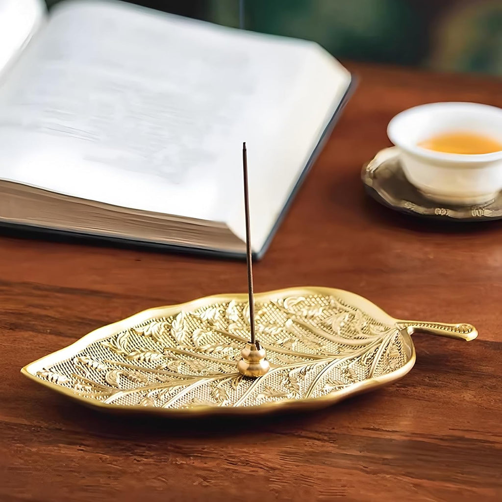 Brass Leaf Jewelry Dish Tray,Gold Decorative Ring and Trinket Holder-Decorative Trinket Dish for Rings Earrings