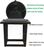 Outdoor Wall Lantern, Wall Sconce as Porch Lighting Fixture, E26 Medium Base 60W Max., Aluminum Housing Plus Glass