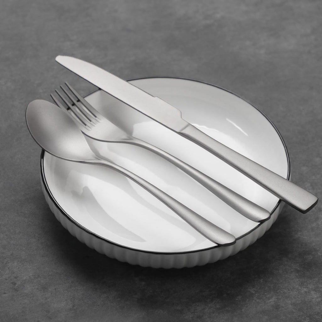 Titanium utensil travel set, portable lunch silverware set with box, including titanium spoon, fork, knife, reusable