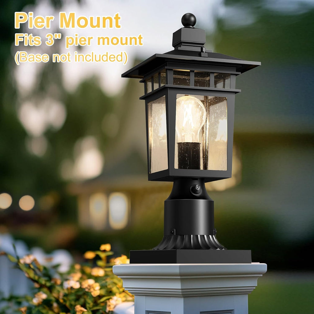 Dusk to Dawn Outdoor Post Lights,Black Waterproof Lamp Post Light Fixture