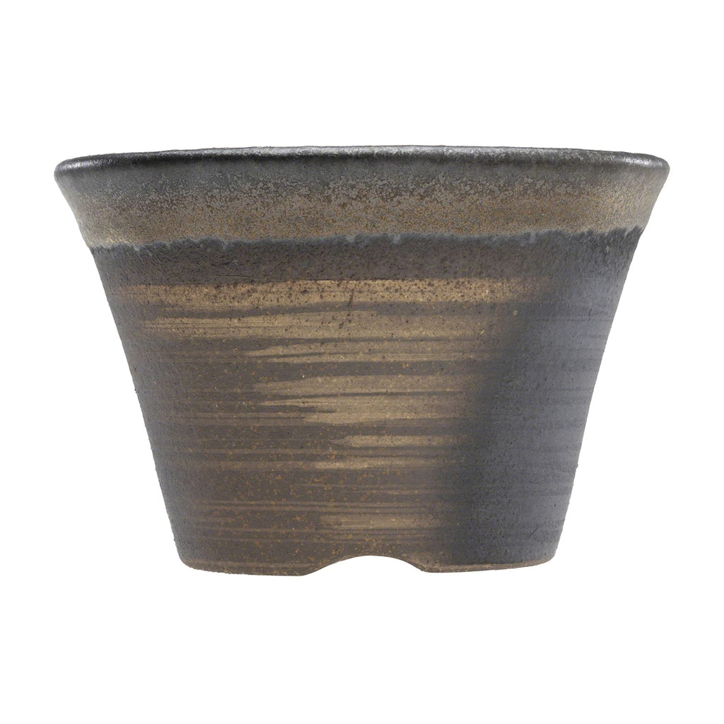 Banko Bonsai Pot 4.3in, Handmade Japanese Planter, Golden Brown