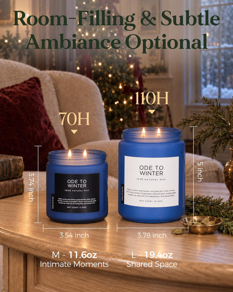 Ode to Winter Candles Scented 19.4oz Natural Soy Wax 110h