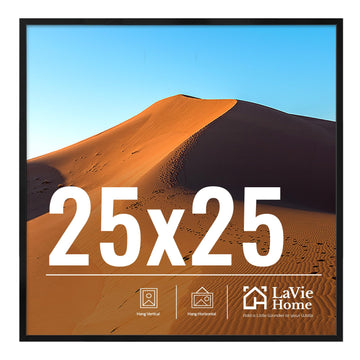 25x25 Picture Frame for Wall Display, 25x25 Black Picture Frame with HD Plexiglas, 25 x 25 Photo Frame 1 Pack