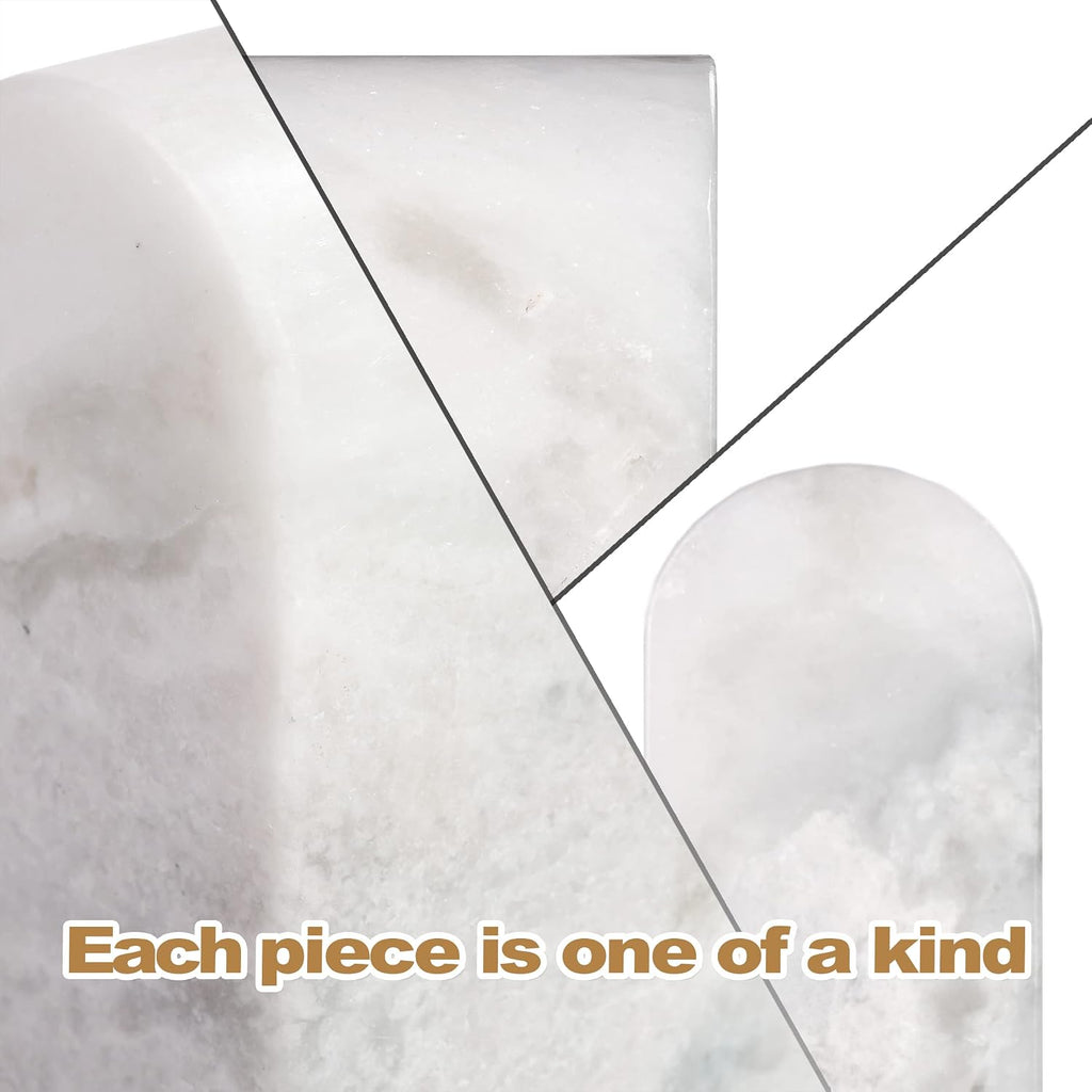African Natural Marble Bookends for Shelves, Non-Slip Book Ends, 13LBS Ultra Heavy Duty Marble Book Holder Organizer