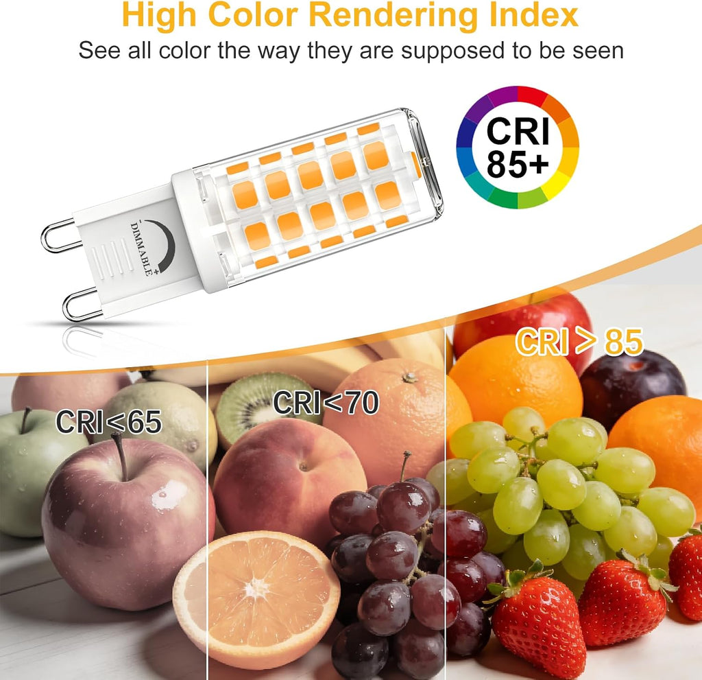 G9 LED Bulbs Dimmable 3W 3000K Soft Warm White 40 Watt T4 G9 Halogen Bright