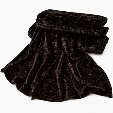 Espresso/Brown - Luxurious Crushed Velvet by - 55/56" Wide, Sold by the Yard, Premium Fabric