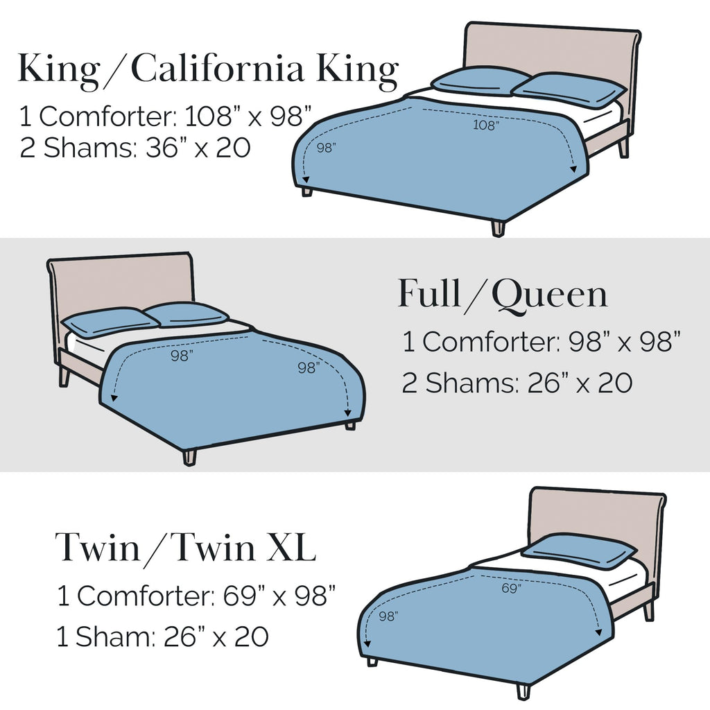 3 Piece Comforter Set w/ Shams, Tofu Cream Bedding Plaid