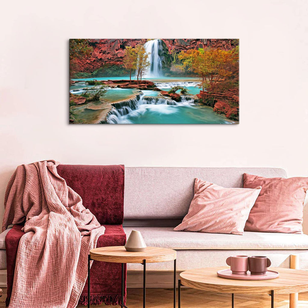 Tropical Forest Wall Art Nature Mountain Pictures Wall Decor Bedroom Waterfall Landscape Canvas Prints Posters Tree