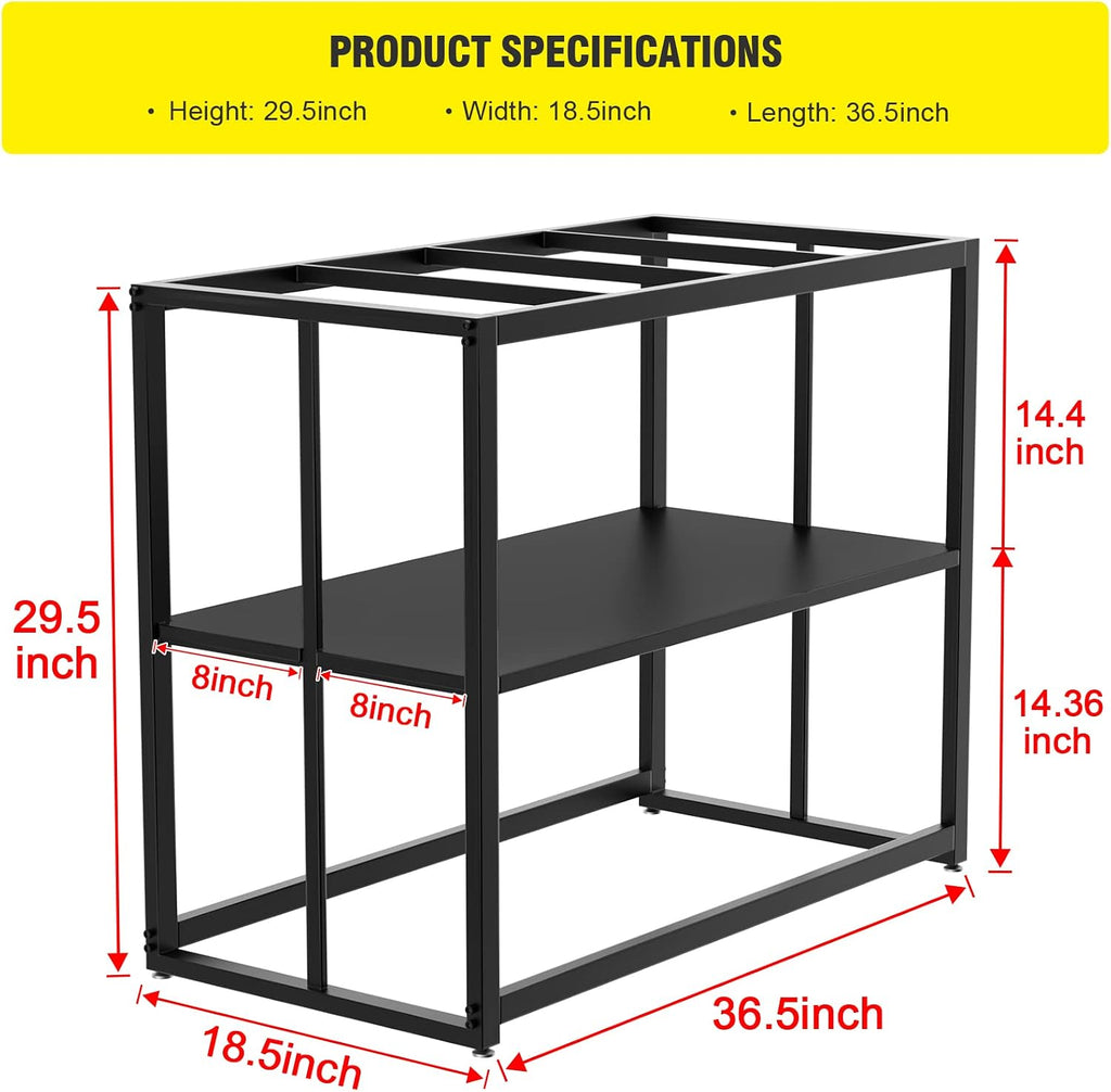 Fish Tank Stand Metal Aquarium Stand 40 Gallon Aquarium Turtle Tank 36.5" x 18.5" x 29.5"