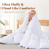 Twin Feather Down Fiber Comforter - Ultra Soft 100% Cotton Duvet Insert