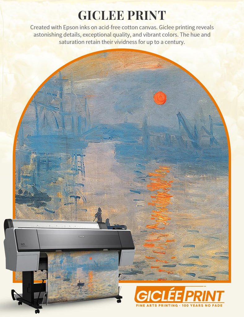 Claude Monet Wall Art Framed, Impression Sunrise, 35x29''