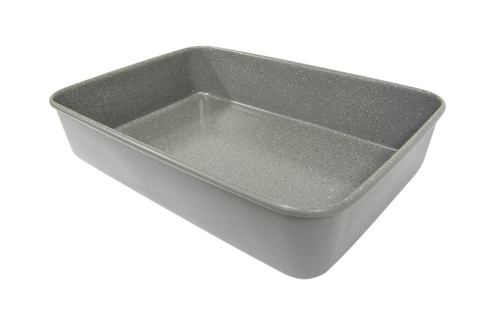15 x 10 x 3-Inch Ultimate Series Commercial Weight Ceramic Coated Non-Stick Lasagna/Roasting Pan (Silver Granite)