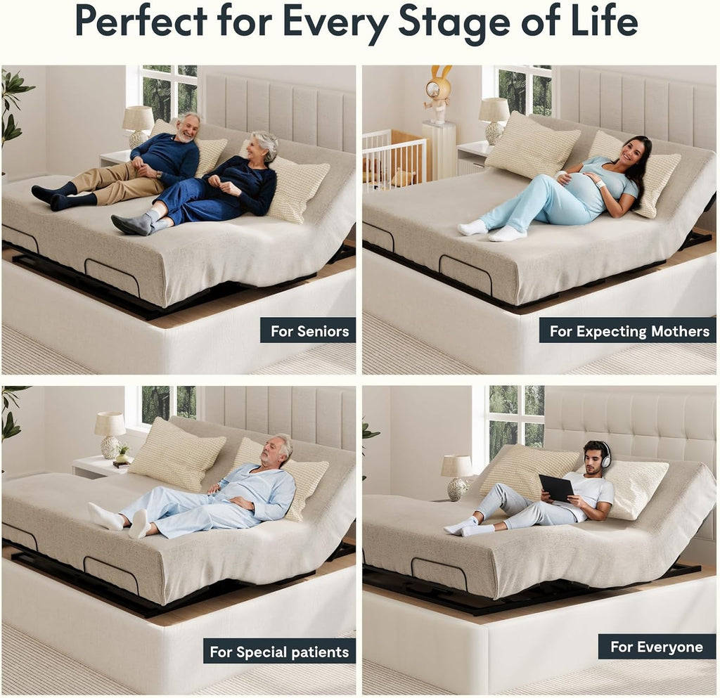 S3K-Lite King Adjustable Bed Base, Zero Clearance & Zero Gravity