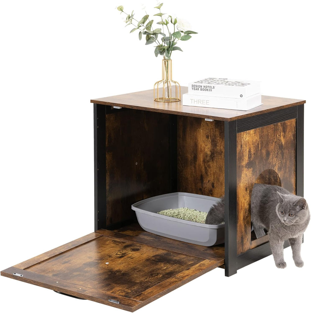 Cat Litter Box Enclosure, Hidden Litter Box Furniture, 23.6 Inches