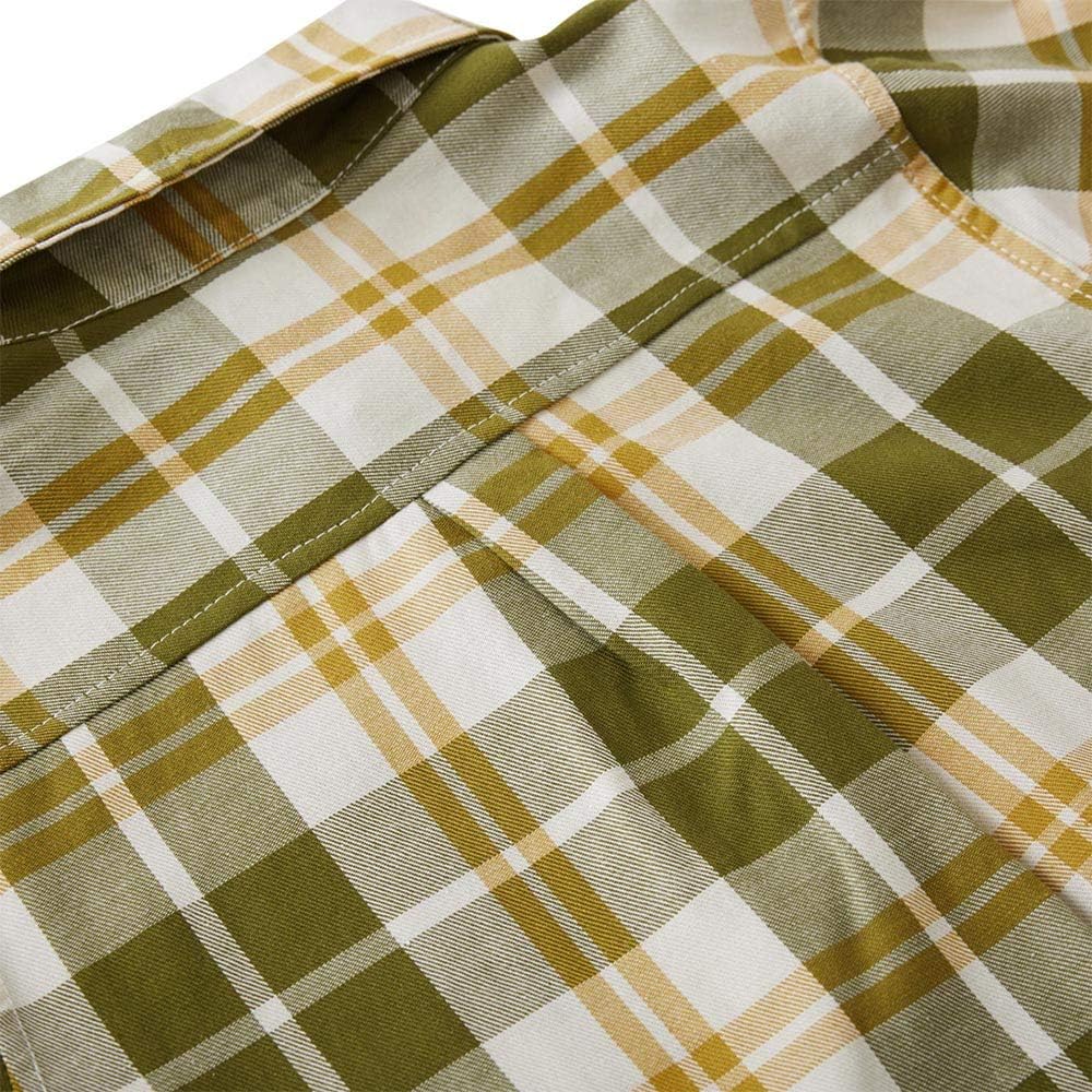 Boys Plaid Short Sleeve Shirt Casual Button Down Checked with Chest Pocket