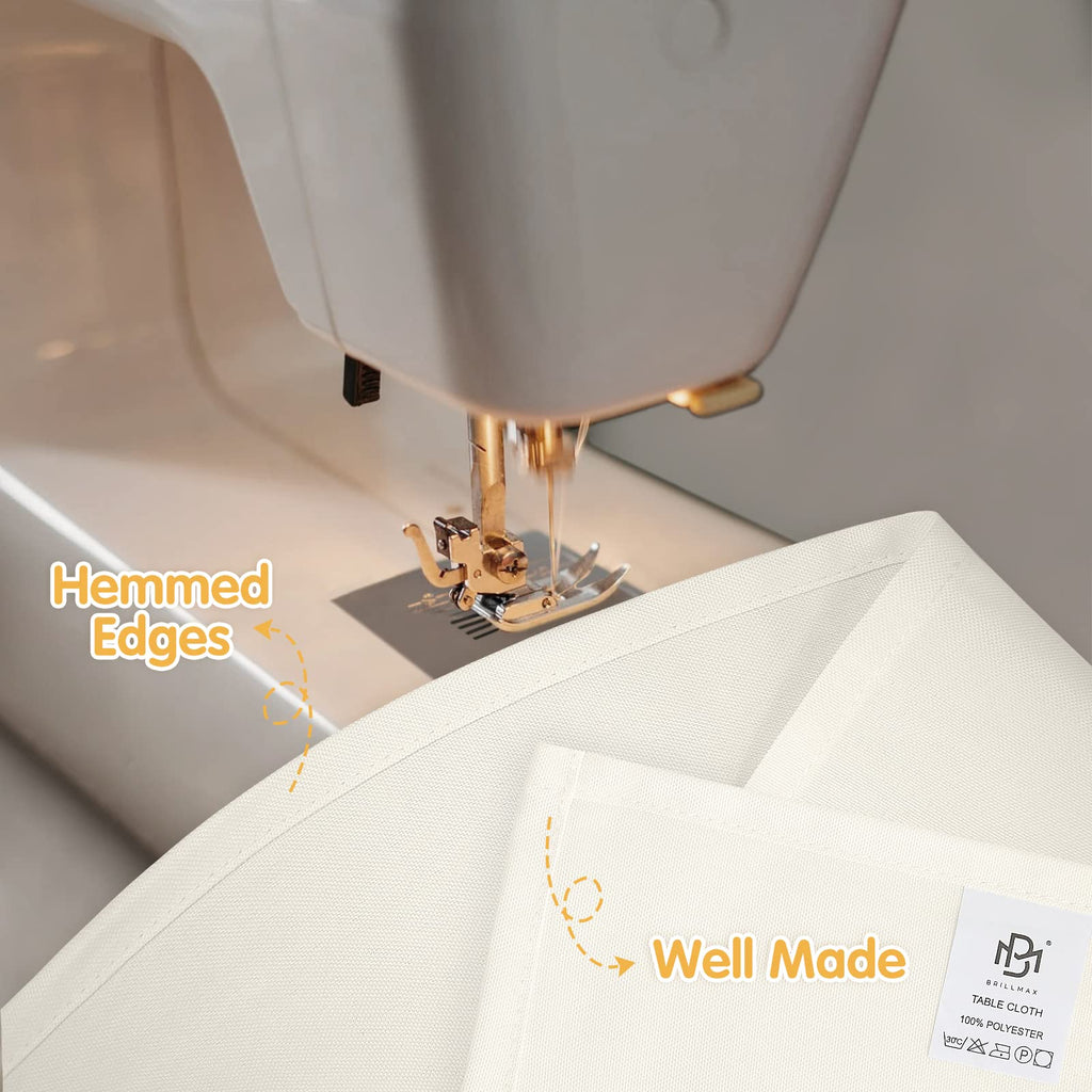 6 Pack Ivory Tablecloths 90x132 Inch for 6ft Rectangle Tables