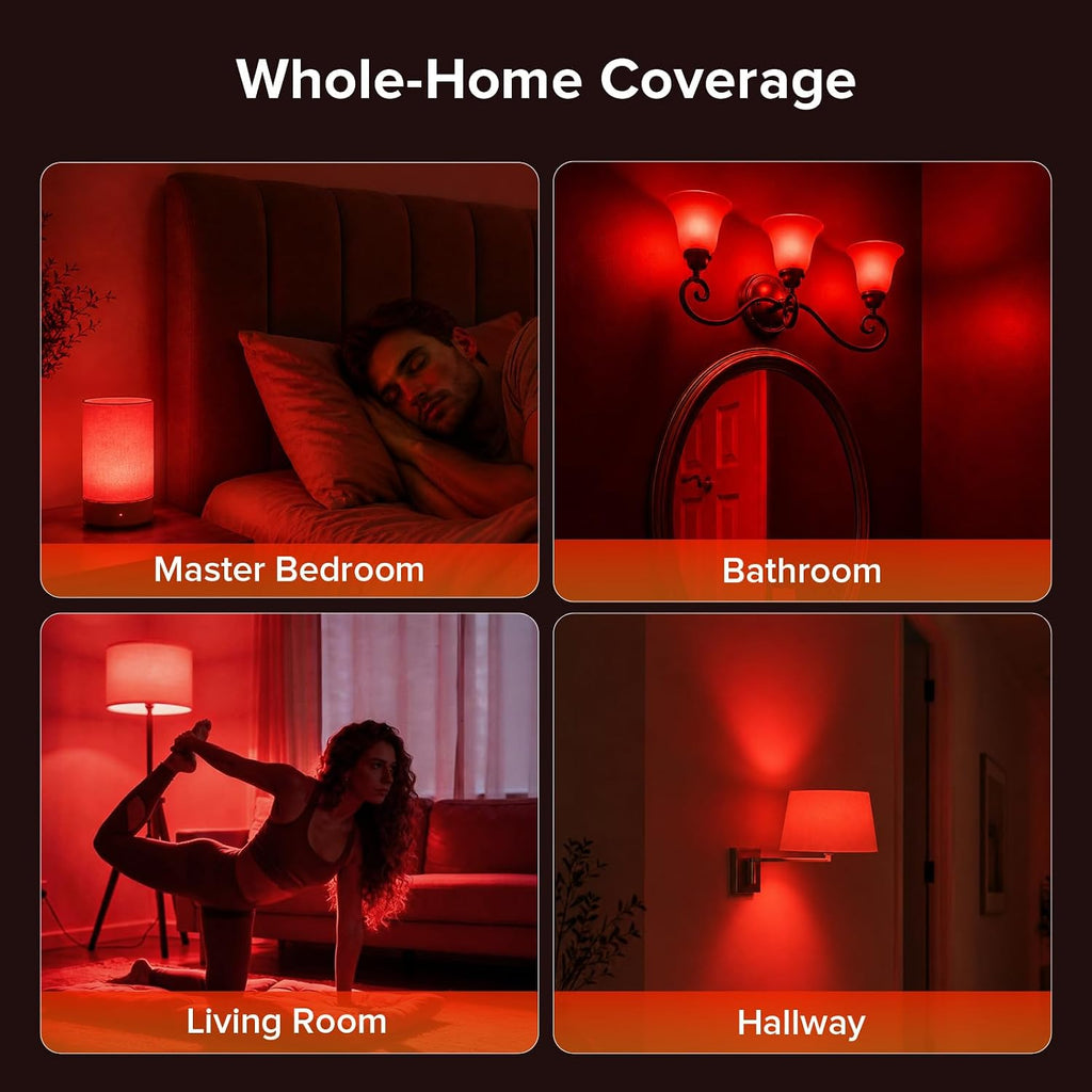 670nm Red Light Bulbs for Sleep, 10W 160 Lumen A19 E26 Red Bulb, 1 Pack