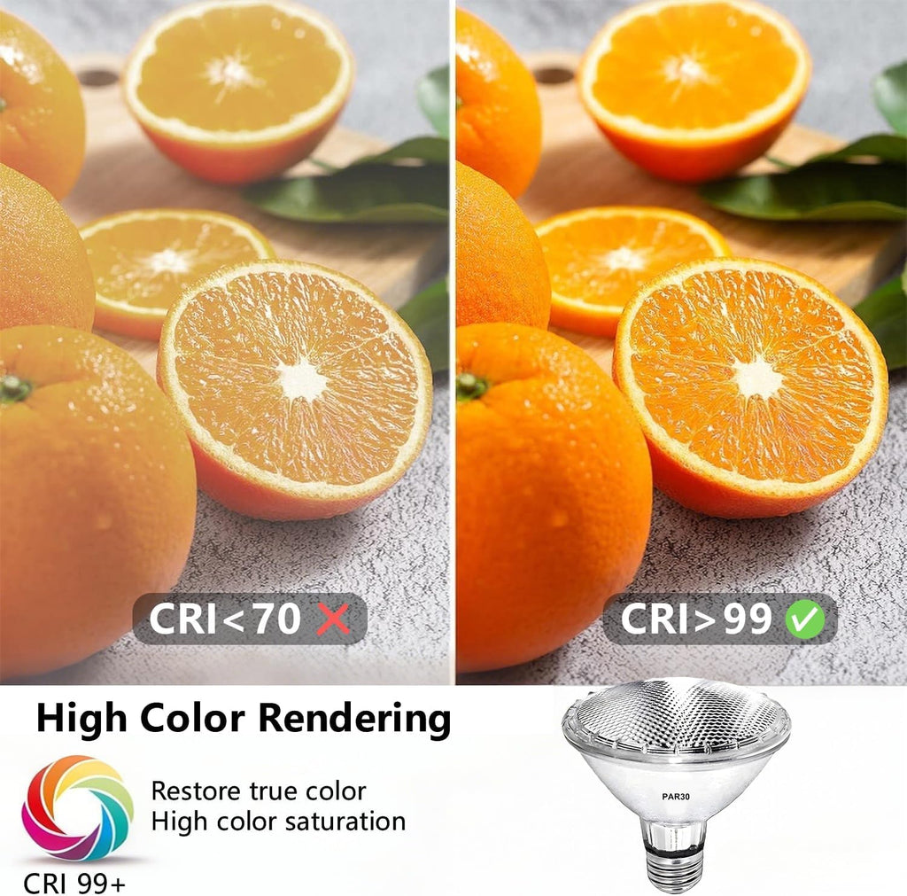 PAR30 Short Neck Halogen Flood Light Bulbs, 120V 75W PAR30 Light Bulb, Dimmable, High Output, E26 Medium Base, 2700K