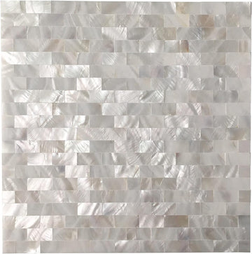 Mother of Pearl Backsplash Shell Mosaic Tile Shower Tub Sink Bathroom Tile 12" X 12" Pack of 6(White)