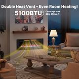 42" Ultra Thin Electric Fireplace Insert-ETL Certified, Recessed/Wall Mount, 3D Flame with Crystal
