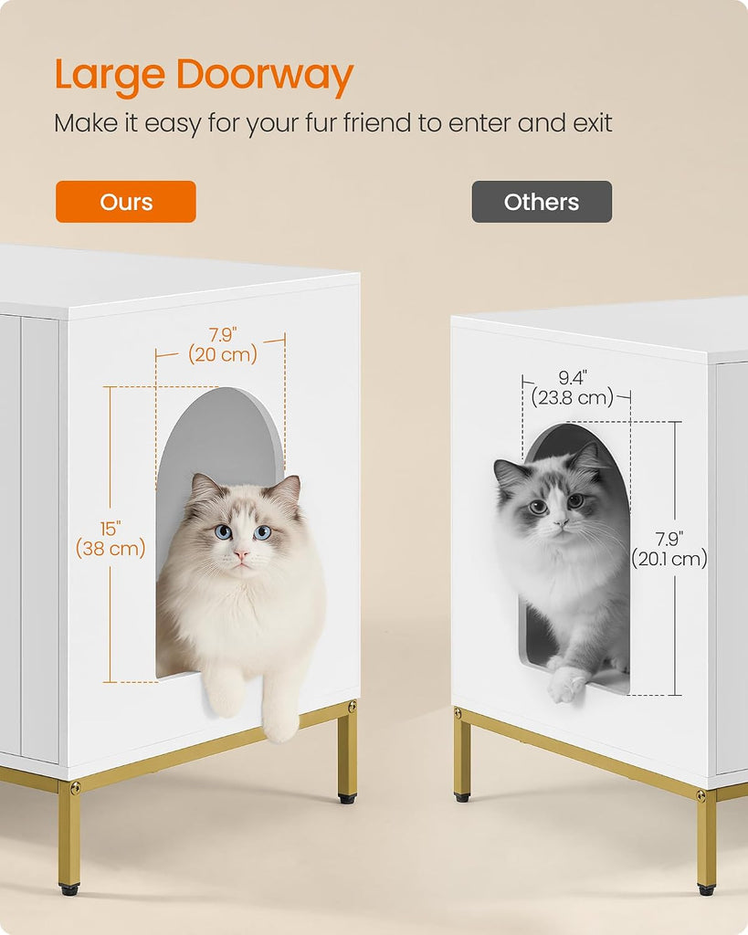 Double Cat Litter Box Enclosure, Double Room, Modern Style