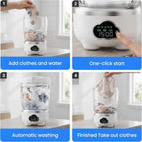 Mini Underwear Washing Machine, Portable Washing Machine, Upgrade 1.6L Foldable Mini Washer with 3 Modes, Rechargeable