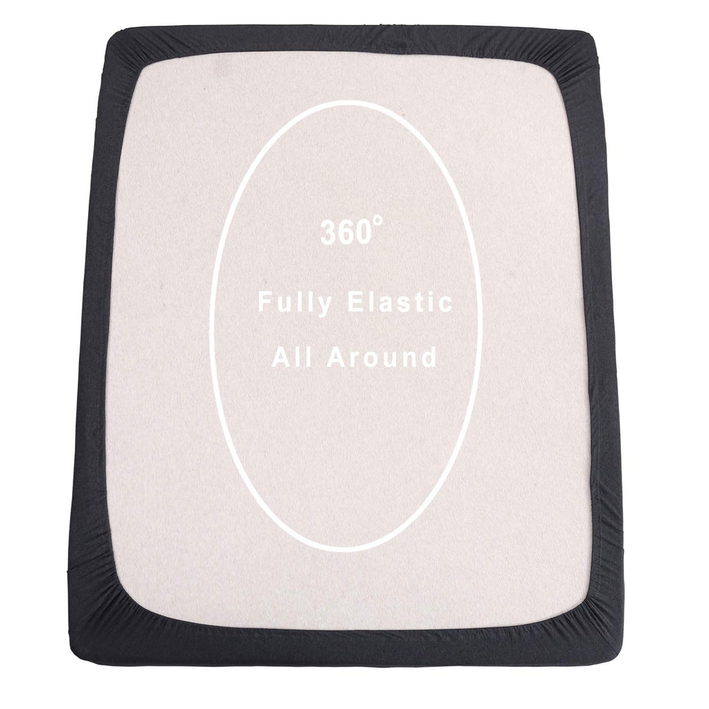 Jersey Fitted Sheet Only Heather Charcoal Grey