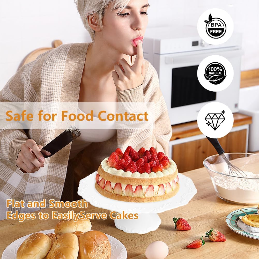 12 Inch Cake Stand for 10 Inch Cakes, Porcelain Wedding Cake Stand for Party, Round Dessert Cake Display Stand Plate
