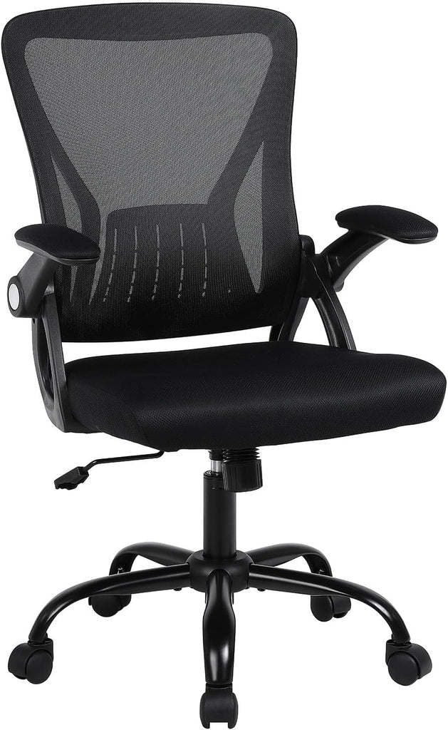 Ergonomic Swivel Desk Chair Breathable Backrest & Lumbar Support Adjustable Height Sponge Seat Rolling Wheels