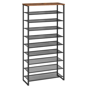 10-Tier Shoe Rack, 29.5" L Shoe Storage Organizer, Large Capacity Shoe Shelf for Closet, Front Door Entrance