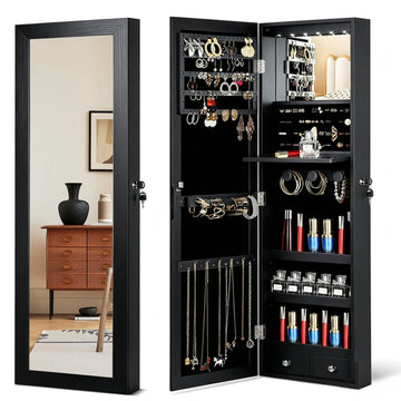Over the Door Jewelry Organizer, Wall Mounted Jewelry Cabinet