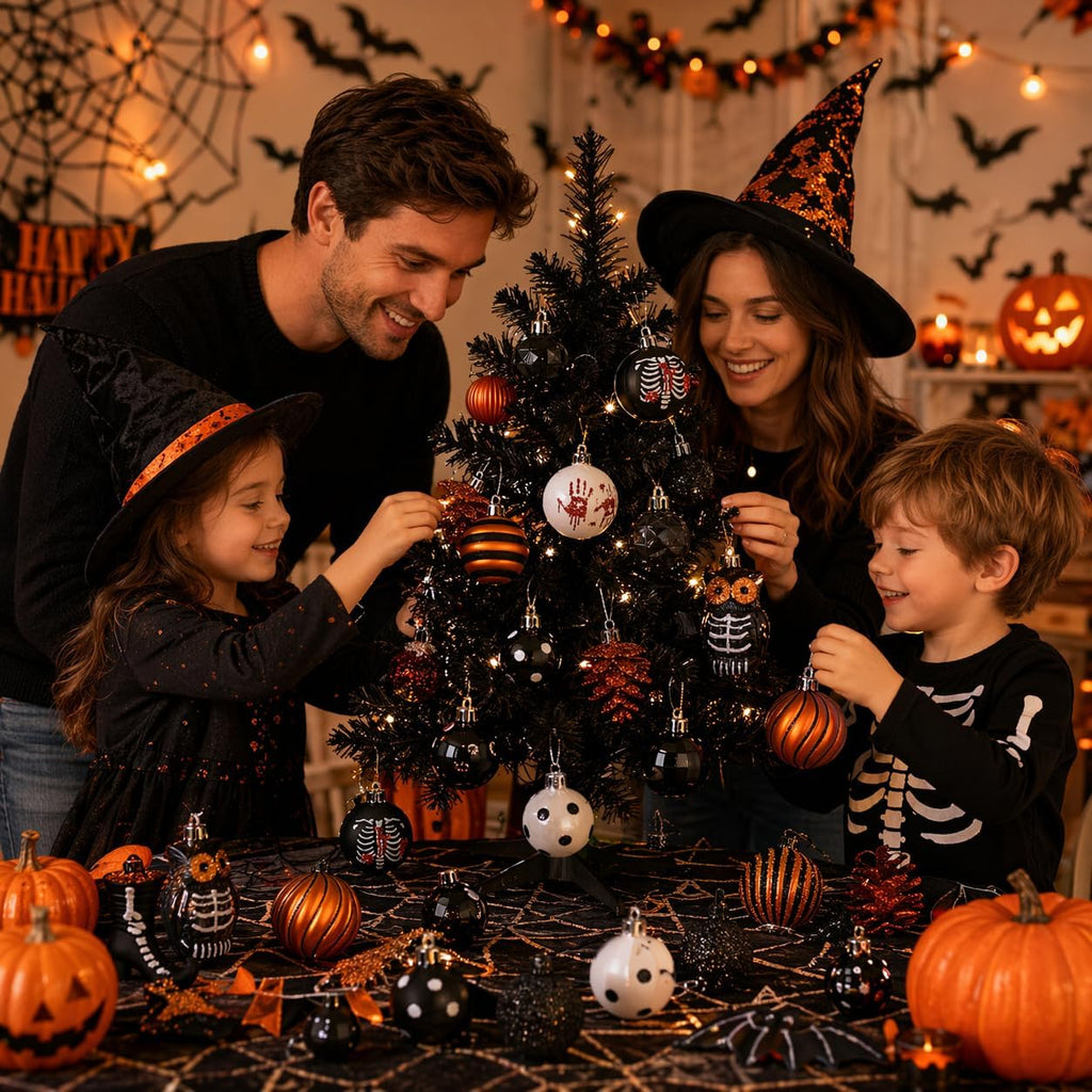 Halloween Ornaments Shatterproof Tree Decoration Indoor - Set of 40